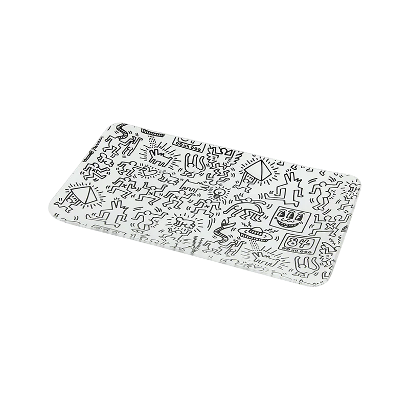 k-haring-tray-black-white KEITH HARING GLASS TRAY BLKWHT - Image 1