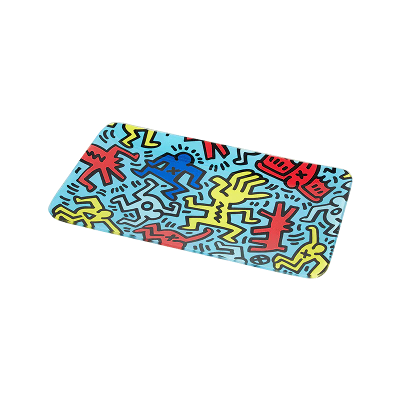 k-haring-tray-multi-blue KEITH HARING GLASS TRAY MULTIBLU - Image 1