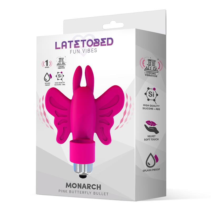 monarch-butterfly-vibrating-bullet-silicone-pink-1 Monarch Butterfly Vibrating Bullet Silicone Pink - LATETOBED - Image 2
