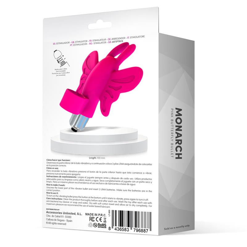 monarch-butterfly-vibrating-bullet-silicone-pink-2 Monarch Butterfly Vibrating Bullet Silicone Pink - LATETOBED - Image 3