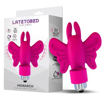 monarch-butterfly-vibrating-bullet-silicone-pink Monarch Butterfly Vibrating Bullet Silicone Pink - LATETOBED - Image 1