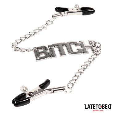BDSM LINE Nipple Clamps with Bitch - LATETOBED