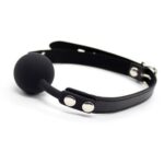 BDSM LINE Silicone Ball Gag 4 cm Adjustable Black - LATETOBED