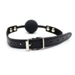 BDSM LINE Silicone Ball Gag 4 cm Adjustable Black - LATETOBED - Image 3