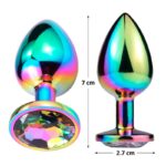 Space Journey Multicolor Butt Plug with Jewel Size S - AFTERDARK - Image 3