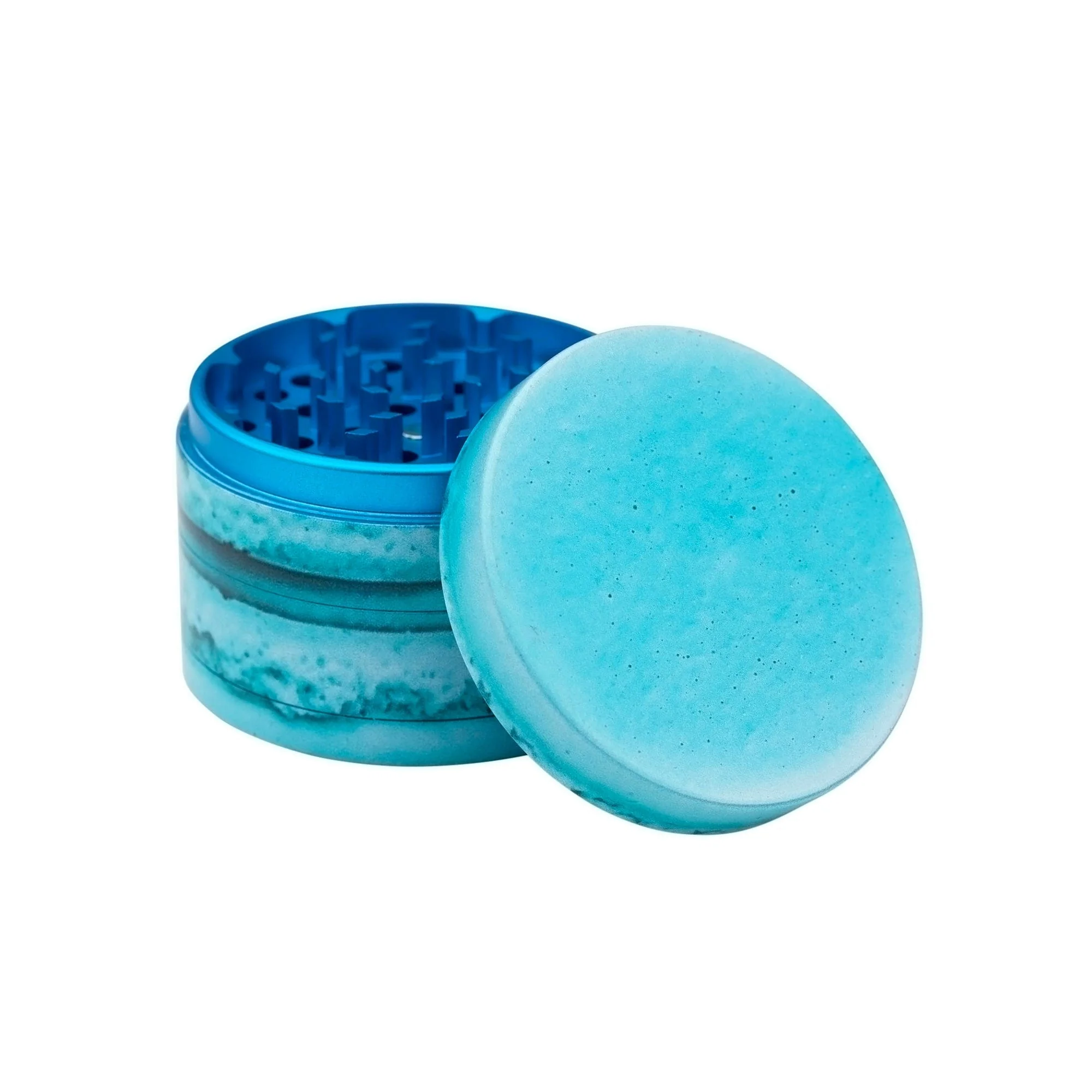 v-syndicate-macaron-blueberry-4-piece-sharpshred-dine-in-grinder-40532727202051 Macaron: Blueberry 4-Piece SharpShred Grinder - Image 3