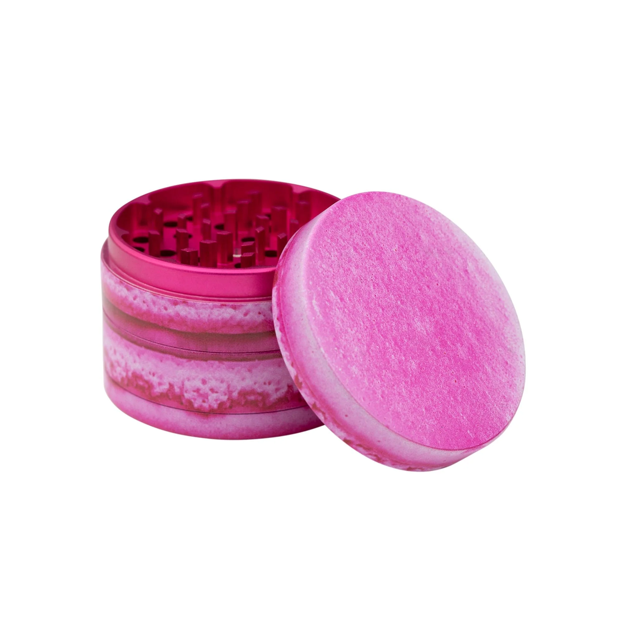 v-syndicate-macaron-raspberry-4-piece-sharpshred-dine-in-grinder-40532728381699 Macaron: Raspberry 4-Piece SharpShred Grinder - Image 4