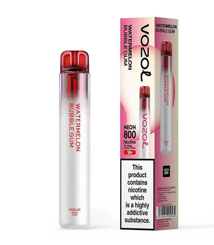 vozol-neon-800-watermelon-bubblegum-20mg-2ml-tsichlofouska-karpouzi-disposable VOZOL NEON WATERMELON BUBBLE GUM - Image 1