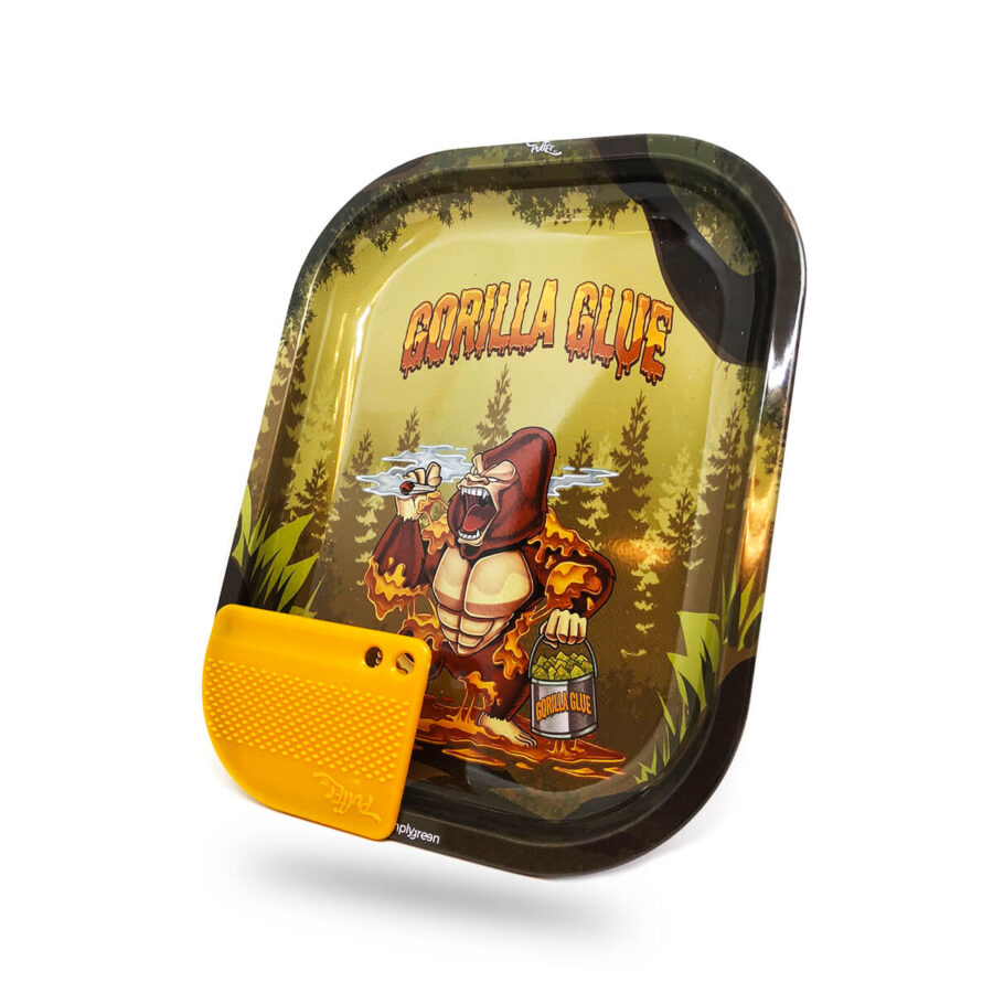wholesale-best-buds-gorilla-glue-small-900x900 Gorilla Glue Small Metal Rolling Tray with Magnetic Grinder Card - Best Buds - Image 2