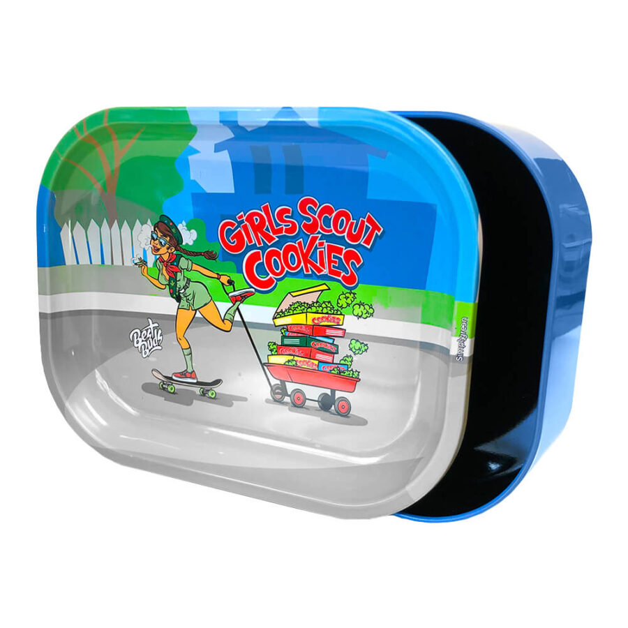 wholesale-best-buds-tray-box-girl-scout-cookies-900x900 Tin Box Rolling Tray with Storage Girl Scout Cookies - Best Buds - Image 1