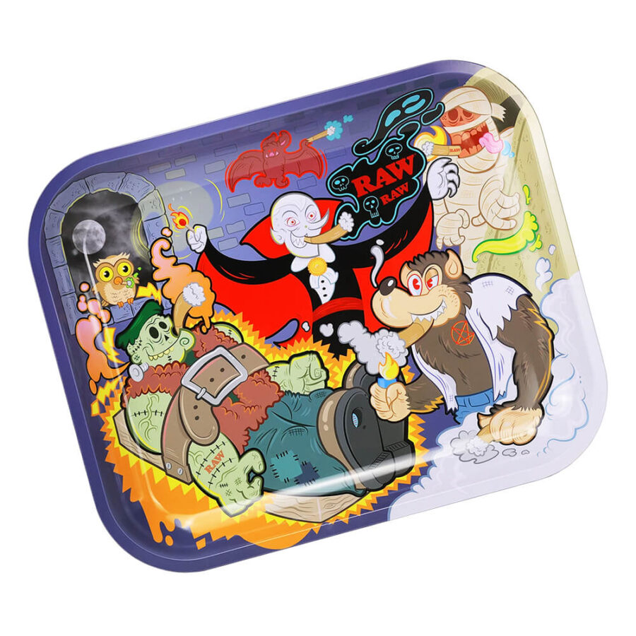wholesale-raw-monster-sesh-tray-large-900x900 RAW Monster Sesh Large Metal Rolling Tray - Image 1