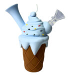 Ice Cream Cone Silicone Bong Blue - Image 2