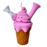 Ice Cream Cone Silicone Bong Purple - Image 2