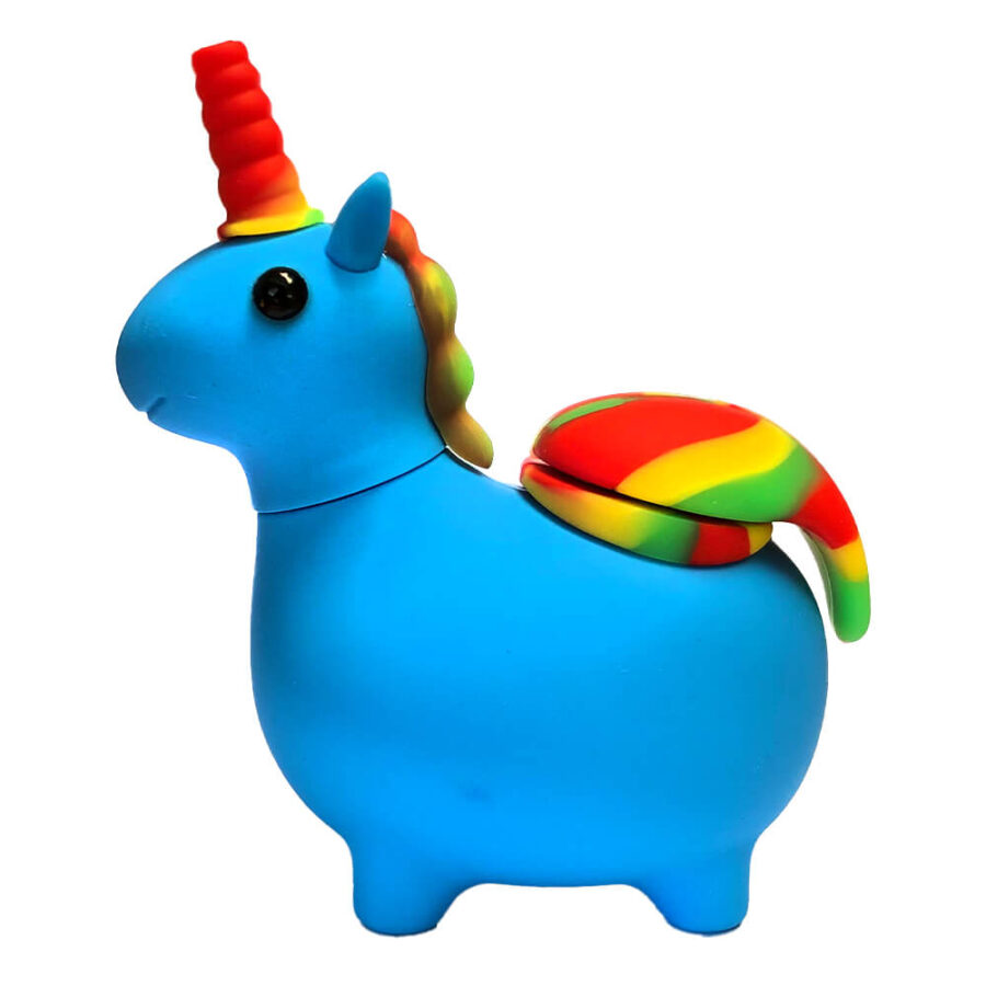 wholesale-silicone-unicorn-pipe-blue-900x900 Blue Unicorn Silicone Bong - Image 1