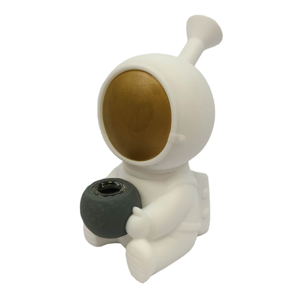 wholesale-spaceman-white-silicone-bong-15cm Spaceman White Silicone Bong - Image 1
