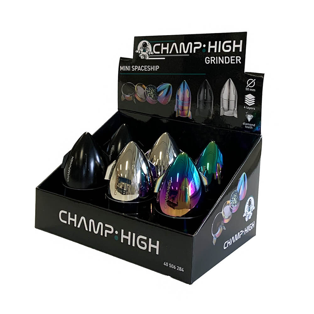 wholesale_champ_high_herb_grinders_space_ship_1 Champ High Herb Grinders Spaceship 50mm - Image 1