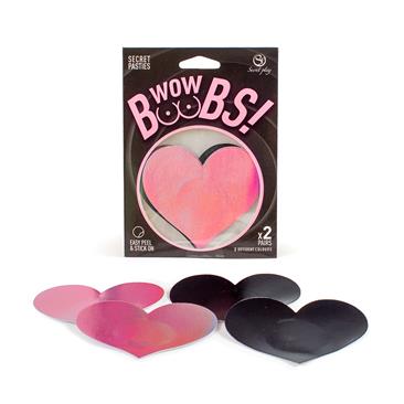 wow-boobs-nipple-covers-heart-shapped-holographic Wow Boobs! Nipple Covers Heart Shapped Holographic - SECRET PLAY - Image 1