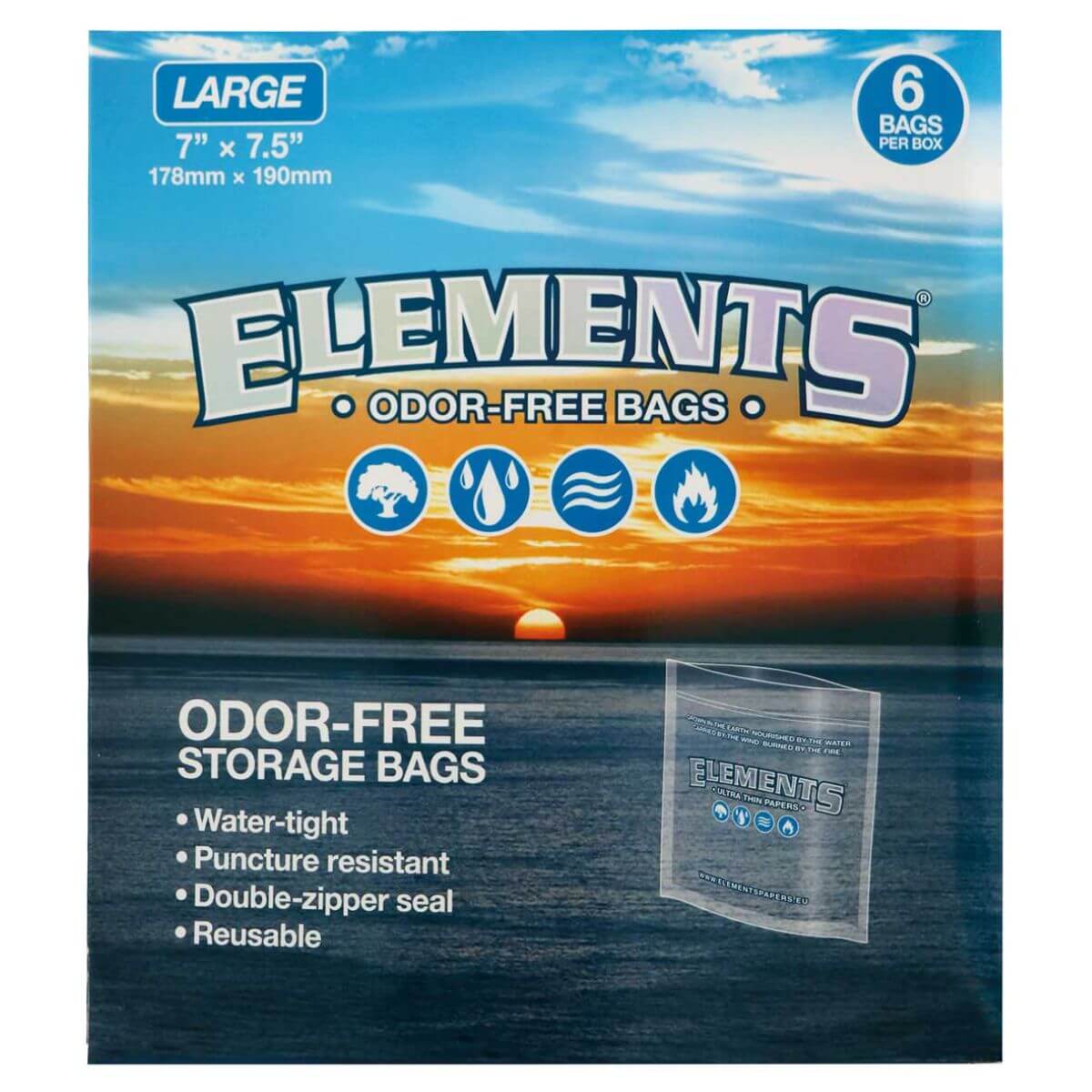 Elements-Odor-Free-Storage-Bags-Large Elements Odor-Free Storage Bags Large – 6 Bags - Image 1