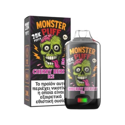 Monster Puff 28K Kit Cherry Berry Ice Συσκευή 2ml & 2x10ml 20mg