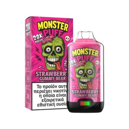 Monster Puff 28K Kit Strawberry Gummy Bear Συσκευή 2ml & 2x10ml 20mg