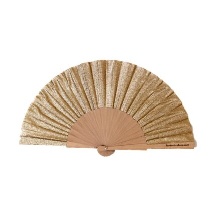 Ξύλινη Βεντάλια Champagne Gold Glitter 23cm