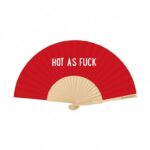 Βεντάλια "Hot As Fuck" 23cm – Κόκκινη Ξύλινη Βεντάλια Fantastico Fans