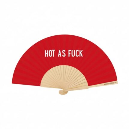 Βεντάλια "Hot As Fuck" 23cm – Κόκκινη Ξύλινη Βεντάλια Fantastico Fans