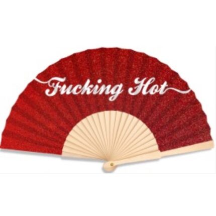 Ξύλινη Βεντάλια Χειρός Fucking Hot Glitter Script 23cm
