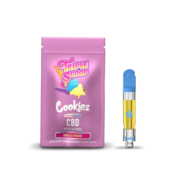 triplescoup_transp_1800x1800 Cookies Triple Scoop CBD Cartridge 1g – Indica Hybrid - Image 1